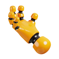 Roboter Hand halten Geste Symbol isoliert. ai Unterstützung und künstlich Intelligenz Technologie Konzept. 3d machen Illustration. png