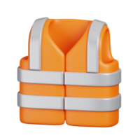 Safety Vest Reflective shirt beware, traffic shirt. Construction tools minimal icon isolated. 3D render illustration. png