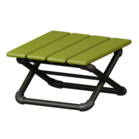 vouwen tafel geïsoleerd. camping en wandelen apparatuur. zomer kamp en vakantie vakantie. 3d renderen png