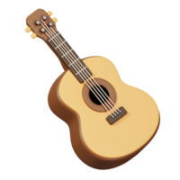 guitare isolé. camping et randonnée équipement. été camp et vacances vacances. 3d le rendu png