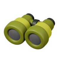 Binoculars isolated. Camping and hiking equipment. Summer camp and holiday vacation. 3D rendering png