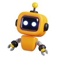 robot chatbot icono aislado. ai apoyo en negocio y artificial inteligencia tecnología concepto. 3d hacer ilustración png