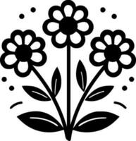 Flower, Black and White Vector illustration