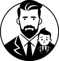 Father, Black and White Vector illustration