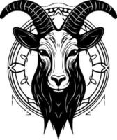 Goat - Black and White Isolated Icon - Vector illustration