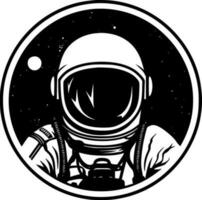 Astronaut - Black and White Isolated Icon - Vector illustration