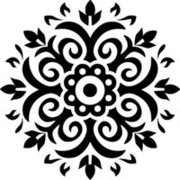 Mandala - Black and White Isolated Icon - Vector illustration