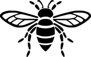 abeja - negro y blanco aislado icono - vector ilustración