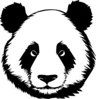 panda - negro y blanco aislado icono - vector ilustración