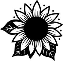 Flower, Black and White Vector illustration