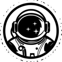 Astronaut - Black and White Isolated Icon - Vector illustration