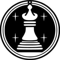 Chess - Black and White Isolated Icon - Vector illustration