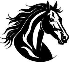 Horse, Black and White Vector illustration