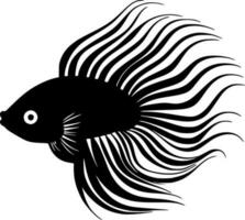 Beta Fish - Black and White Isolated Icon - Vector illustration