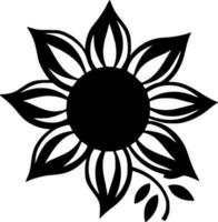 Flower, Black and White Vector illustration