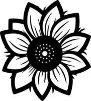 Flower, Black and White Vector illustration