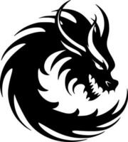 Dragon - Black and White Isolated Icon - Vector illustration