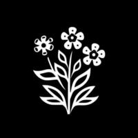 flores - negro y blanco aislado icono - vector ilustración