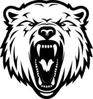 Bear, Black and White Vector illustration