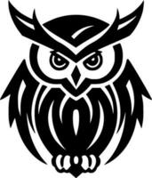 Owl - Black and White Isolated Icon - Vector illustration