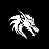 Dragon - Black and White Isolated Icon - Vector illustration