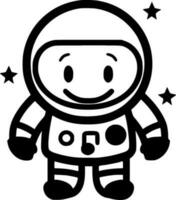 astronauta, negro y blanco vector ilustración