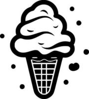 Ice Cream - Black and White Isolated Icon - Vector illustration