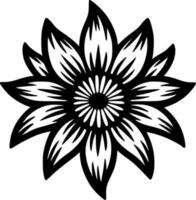 Flower - Black and White Isolated Icon - Vector illustration