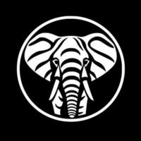 elefante - negro y blanco aislado icono - vector ilustración