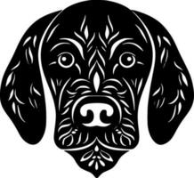 perro - negro y blanco aislado icono - vector ilustración