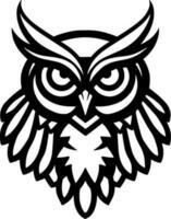 Owl, Black and White Vector illustration