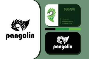pangolin animal logo vector