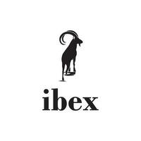 Ibex logo design in black color vector