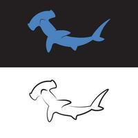 shark logo with minimalistic design vector