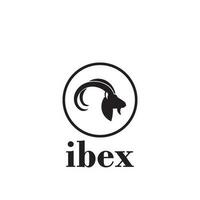 Ibex logo design in circle shape vector