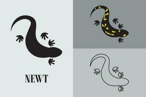 newt logo with minimalistic design vector