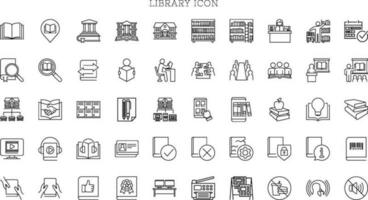 Library icon set. Books symbols for apps or web sites. vector