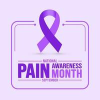 September is national Pain Awareness Month background template. Holiday concept. background, banner, placard, card, and poster design template with text inscription and standard color. vector