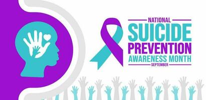September is National Suicide Prevention Awareness Month background template. Holiday concept. background, banner, placard, card, and poster design template with text inscription and standard color. vector
