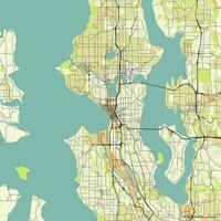 Vector city map of Seattle Washington USA