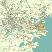 Vector city map of Tianjin, China