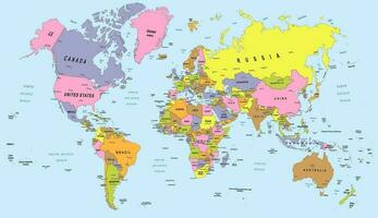 Political simple map of the world vector