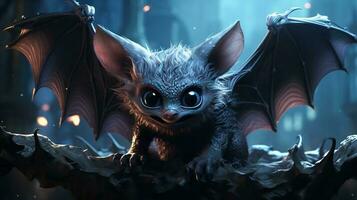 anthropomorphic bat, digital art illustration photo