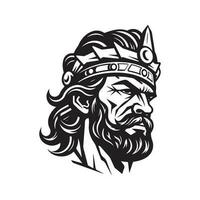 cinereal temporal barbarian, vintage logo line art concept black and white color, hand drawn illustration vector