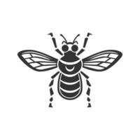 cobalt wasp fighter, vintage logo line art concept black and white color, hand drawn illustration vector