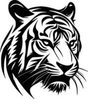 Tiger - Black and White Isolated Icon - Vector illustration