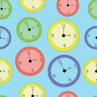 seamless pattern, clock art background design vector