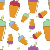 Hand drawing smoothie milkshake seamless pattern on white background. Vector illustration.