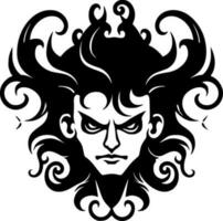 Fantasy - Black and White Isolated Icon - Vector illustration