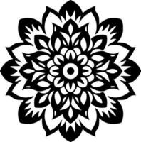 Mandala, Black and White Vector illustration